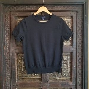 Lands' End NWOT Black Short Sleeve Sweater